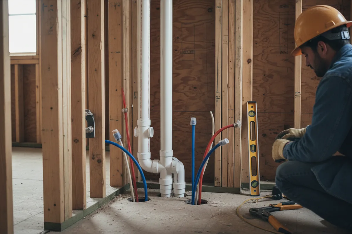 Drain and supply rough-in during Garbage Disposal Repair in Flemington